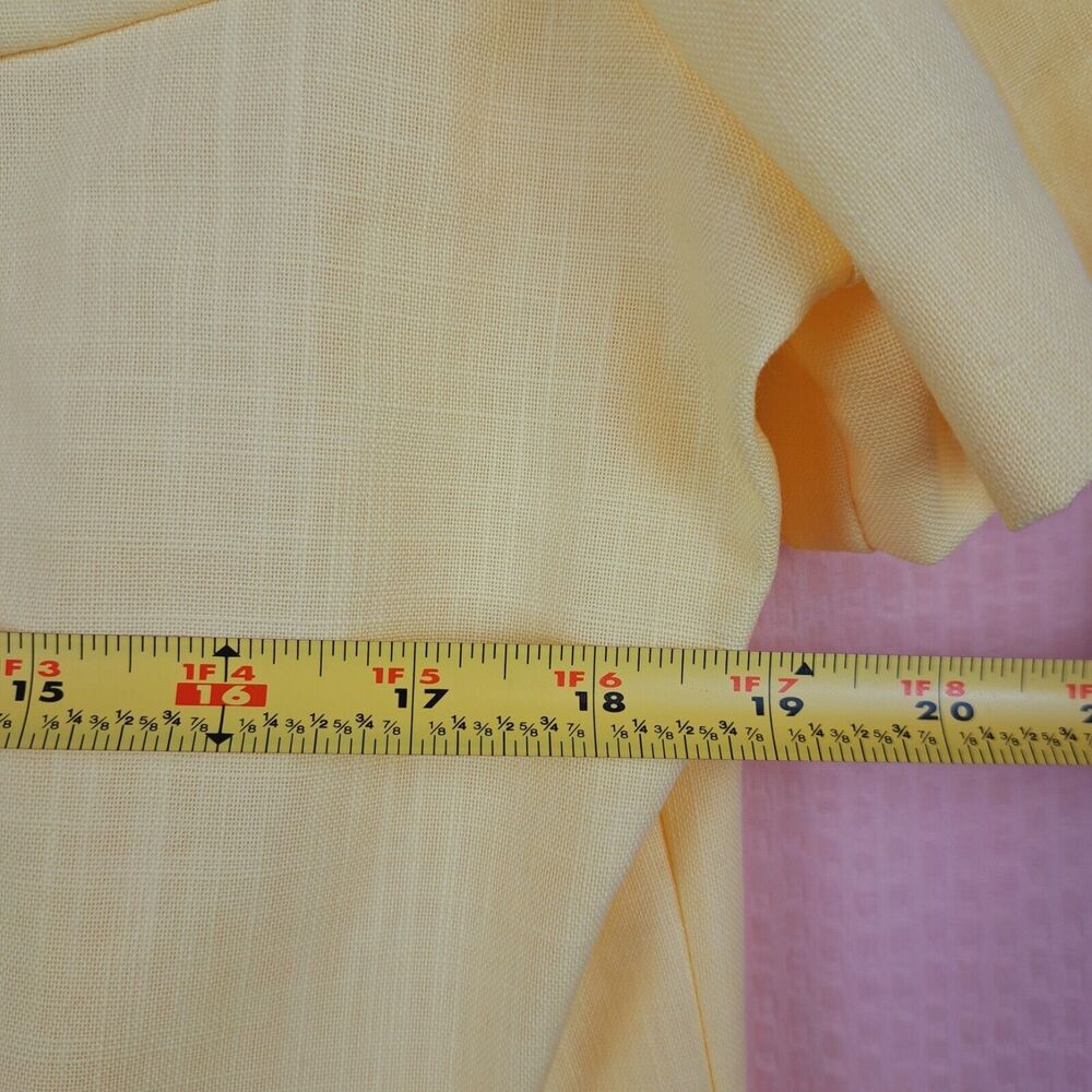 Vintage Lady Leslie By Leslie Fay Yellow Short Sleeve Blazer Size 12 USA - Picture 3 of 11